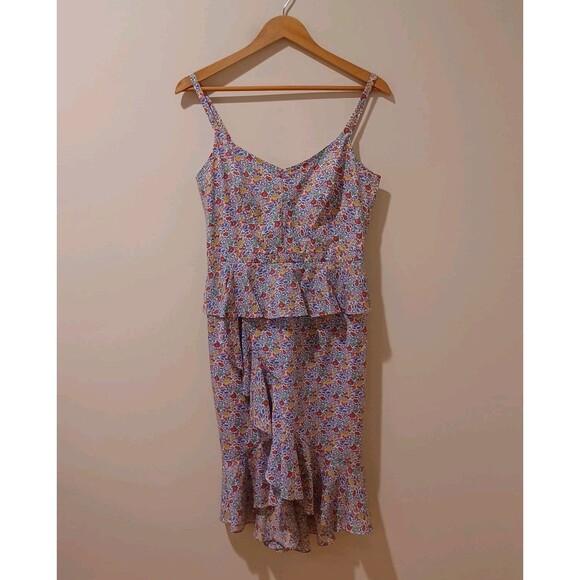 J. Crew Liberty Floral Fabric Sosi Ruffle 100% Cotton Sleeveless Dress Size 10 - Picture 2 of 10